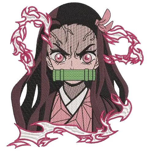 NEZUKO ANGRY DESIGN STITCHES