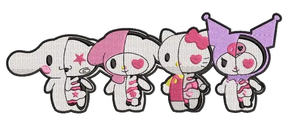 HELLO KITTYS DESIGN STITCHES