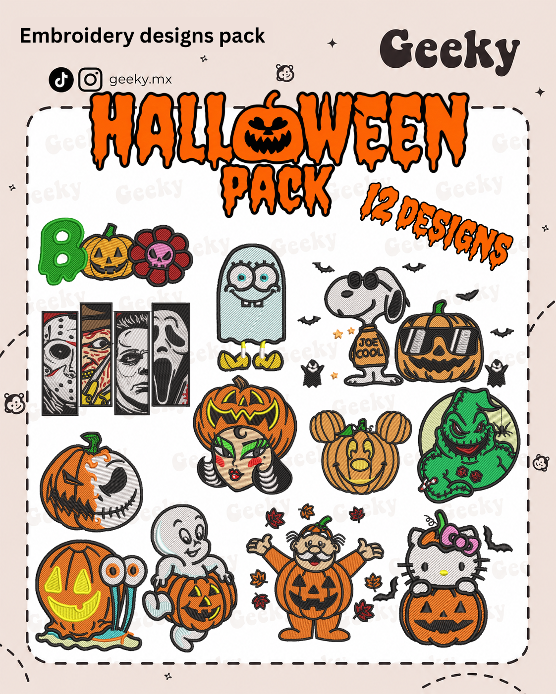 Halloween Pack – Diseños Digitales de Bordado