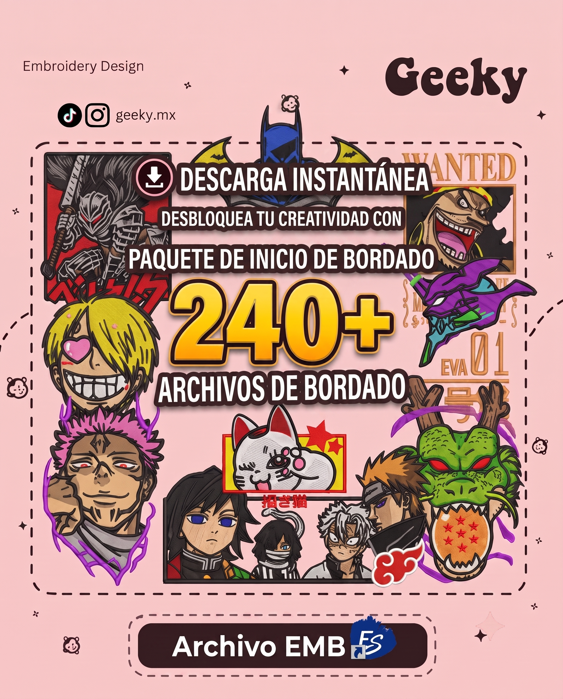 Kit de iniciación al bordado +240 diseños